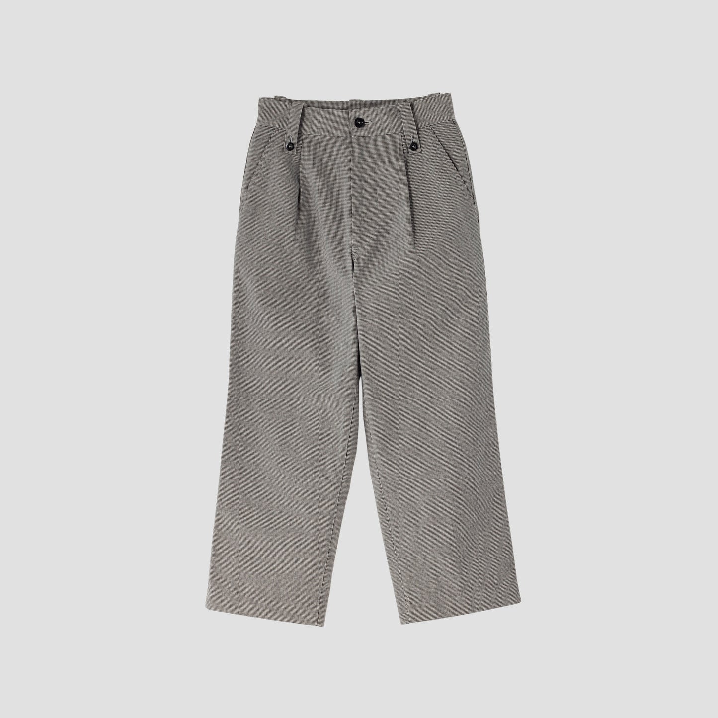 CHEF CHECK COTTON LINEN TROUSERS