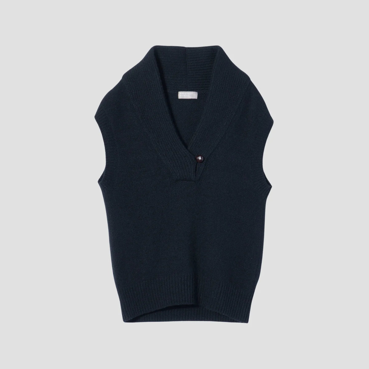 SHAWL COLLAR VEST KNIT