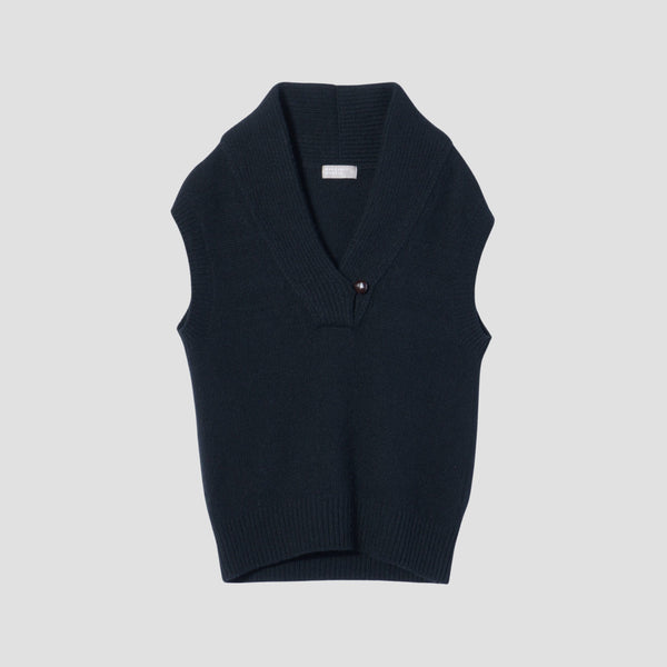 SHAWL COLLAR VEST KNIT