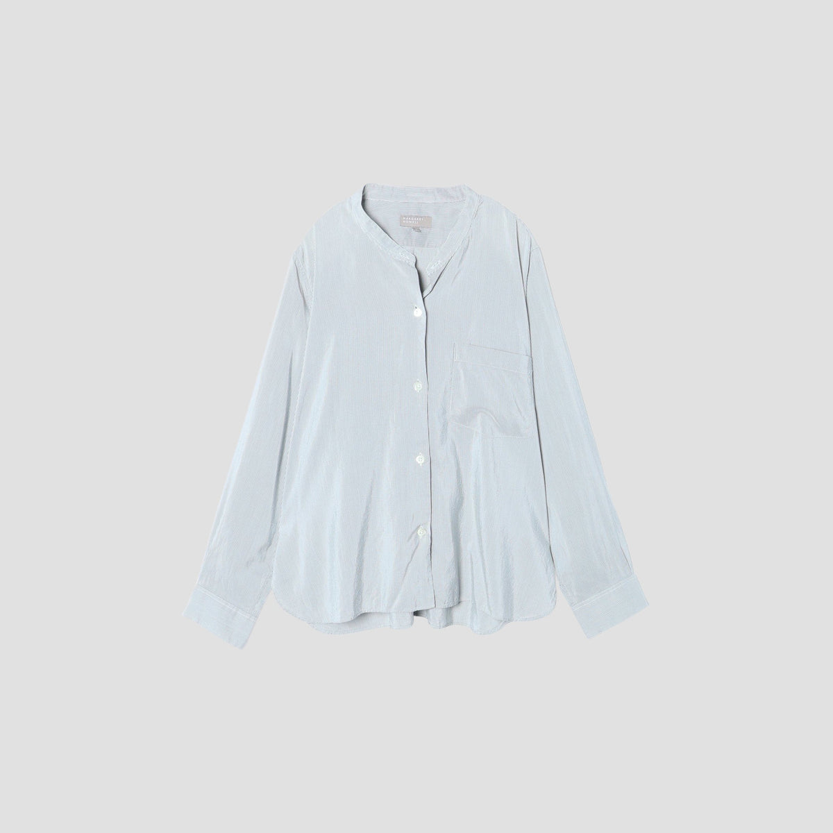 SILK COTTON NARROW STRIPE SHIRT