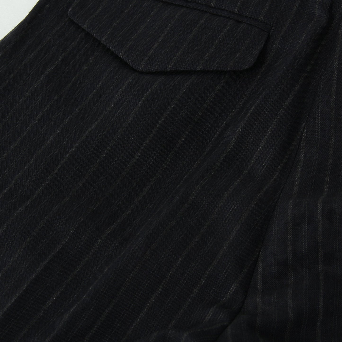 CHALK STRIPE LINEN WOOL TROUSERS
