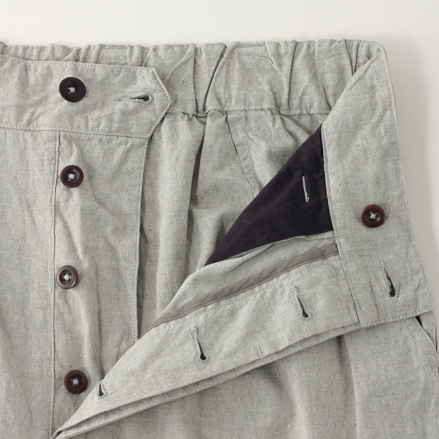 OVERDYE MELANGE COTTON LINEN TROUSERS
