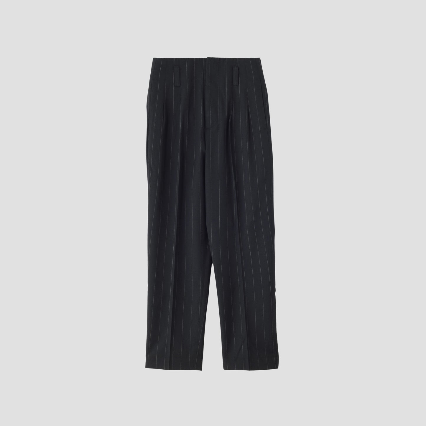 WIDE PINSTRIPE WOOL TROUSERS