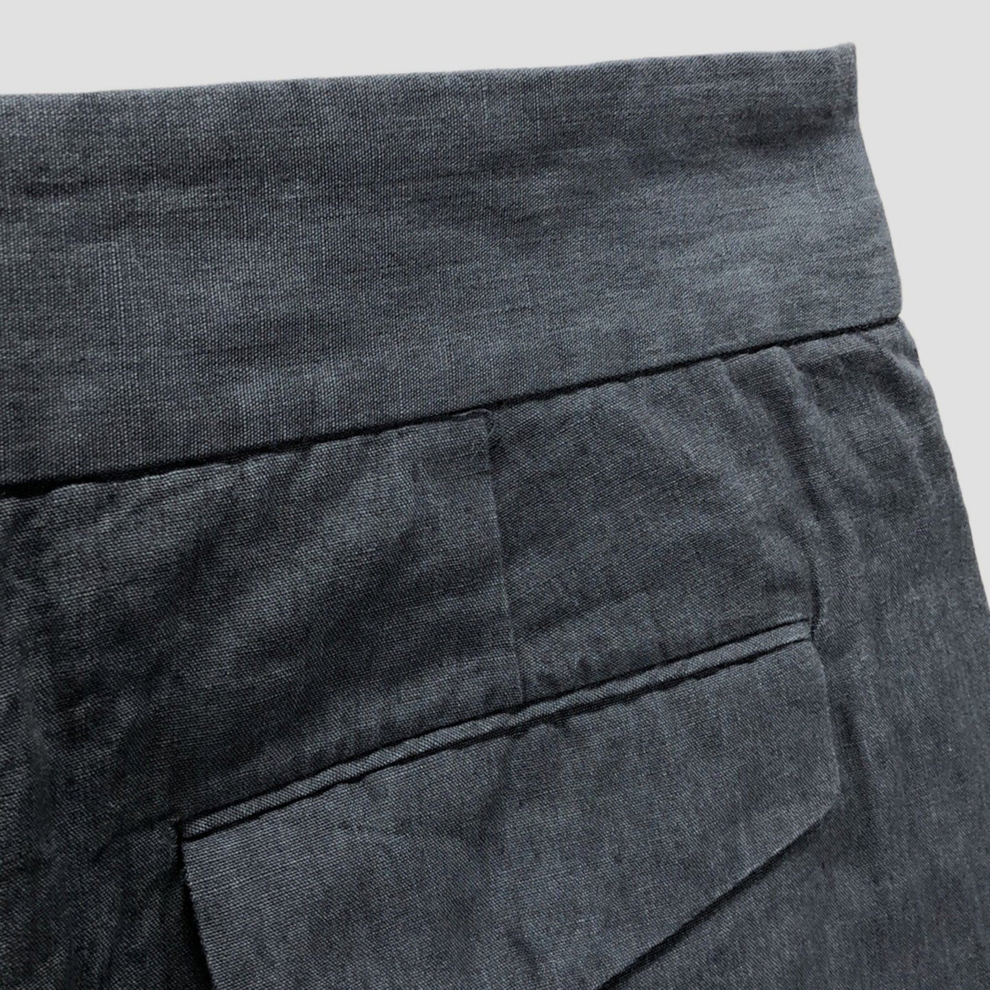 COATED LINEN PLAINWEAVE TROUSERS
