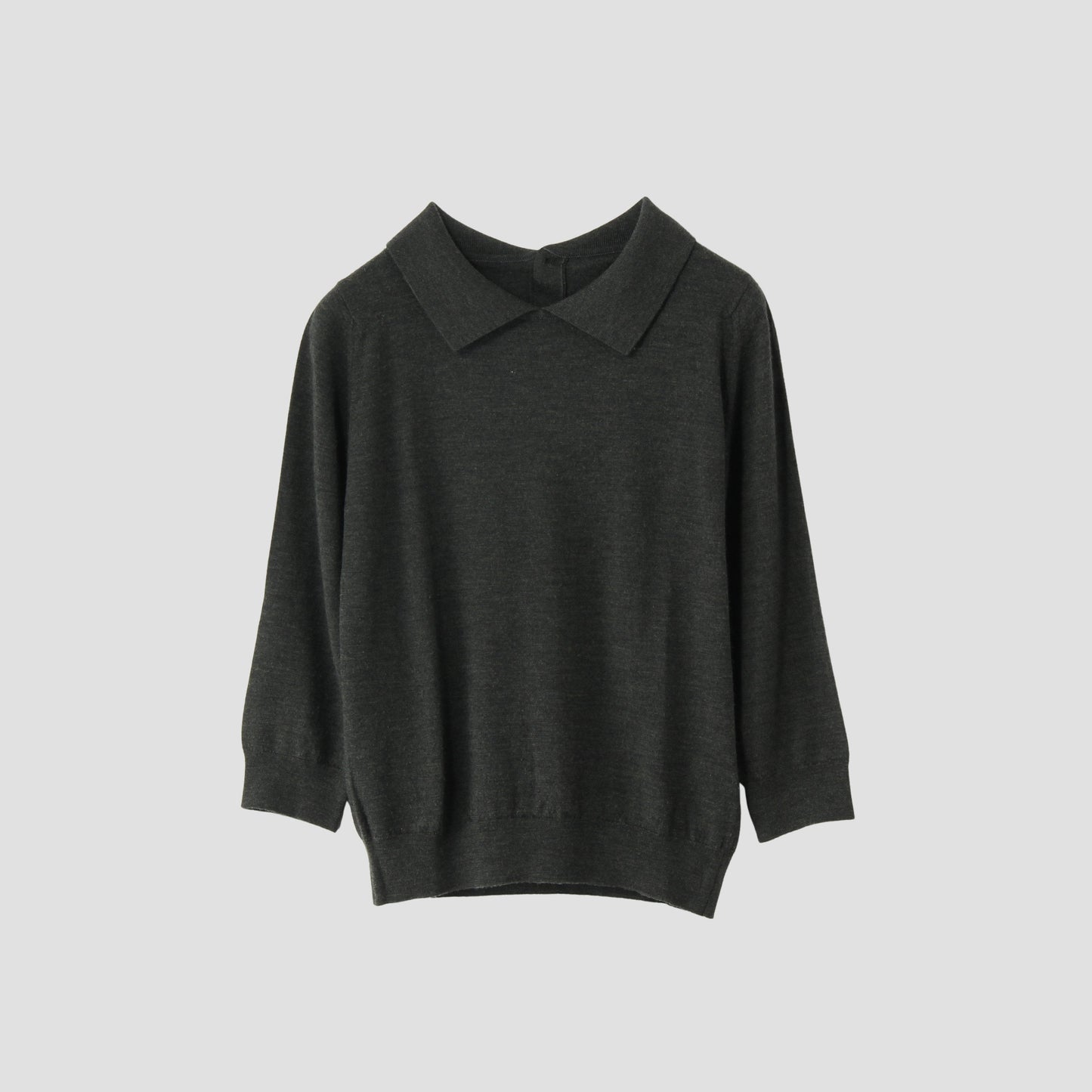 FINE MERINO POLO COLLAR JUMPER KNIT