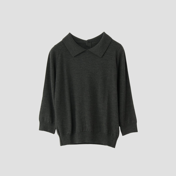 FINE MERINO POLO COLLAR JUMPER KNIT