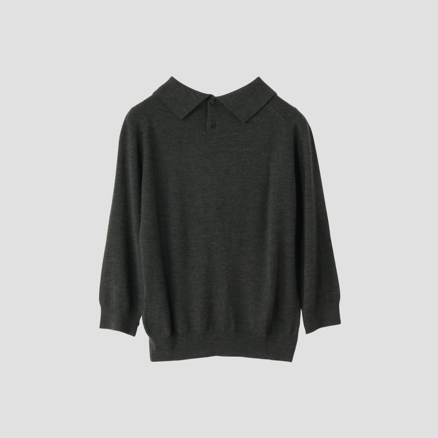 FINE MERINO POLO COLLAR JUMPER KNIT