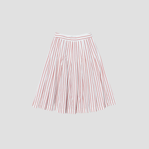 BOLD STRIPE COTTON LINEN SKIRT