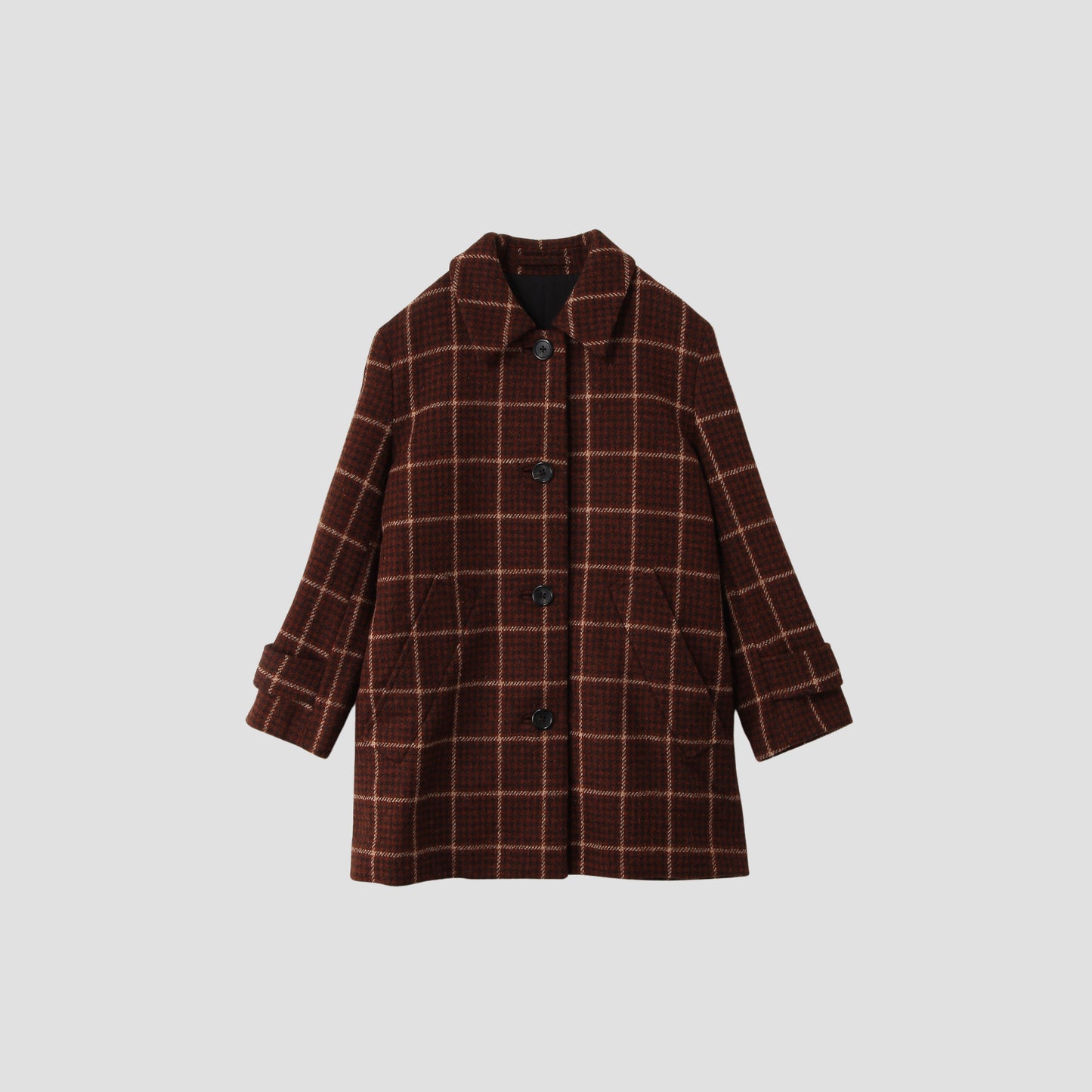 HOUNDSTOOTH CHECK WOOL COAT