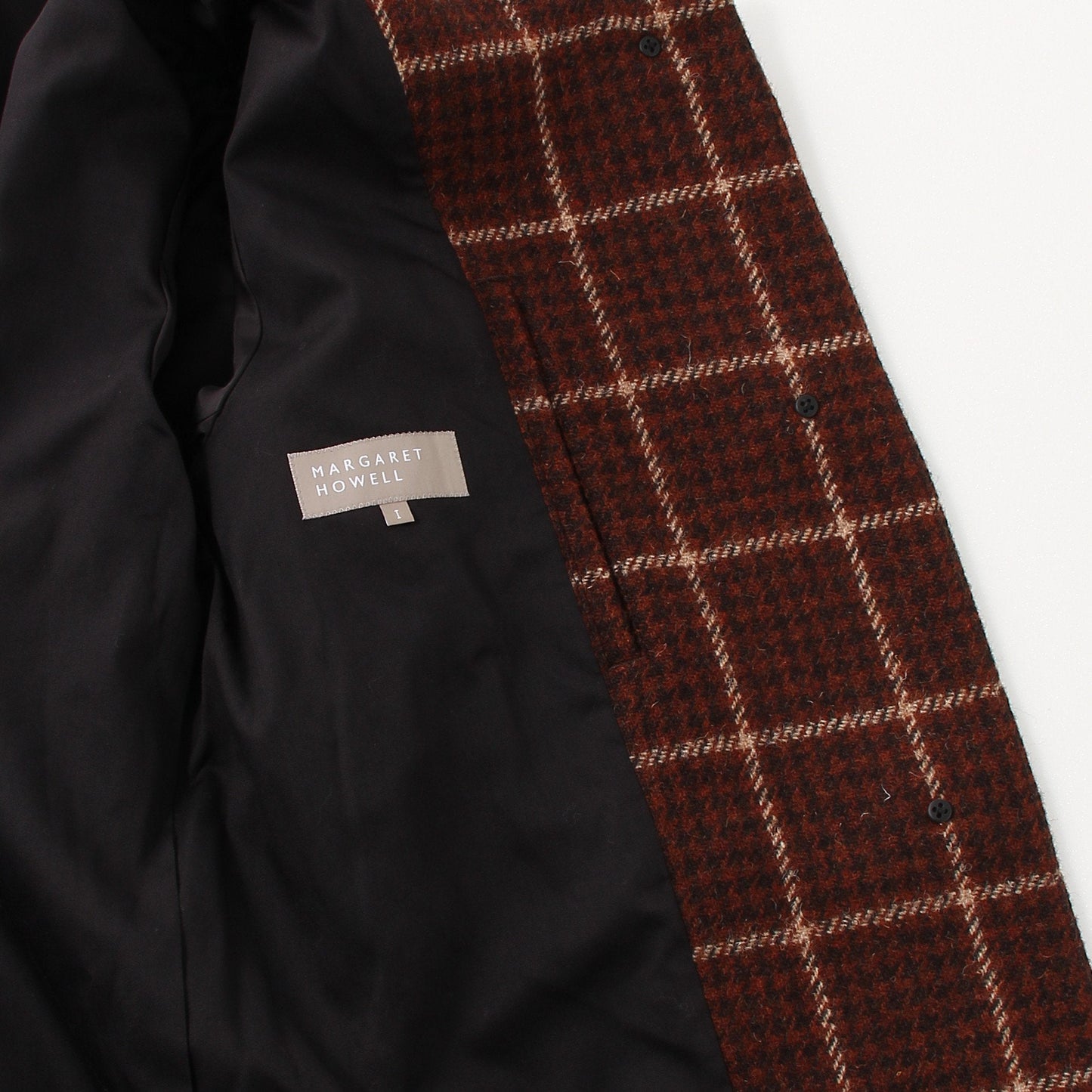 HOUNDSTOOTH CHECK WOOL COAT