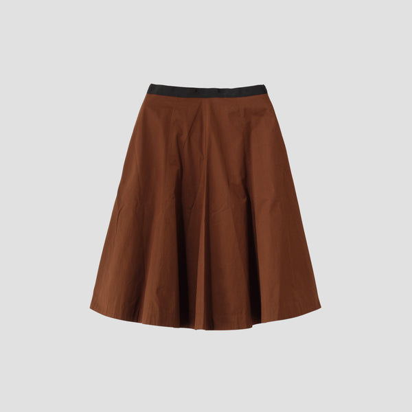 WASHED COTTON SATIN SKIRT