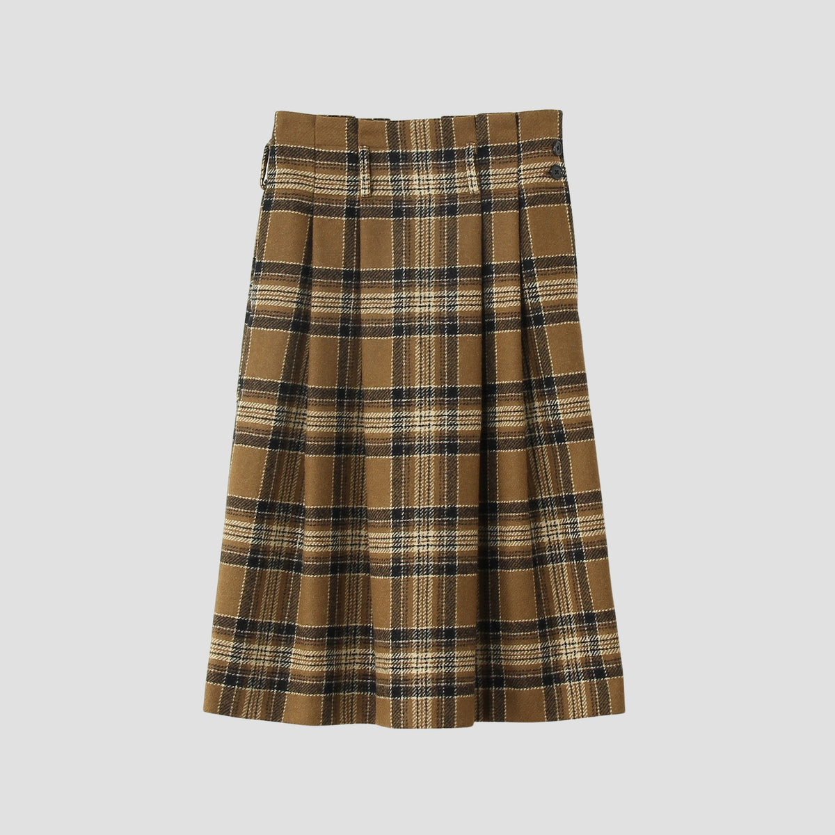 CAMEL TARTAN SKIRT