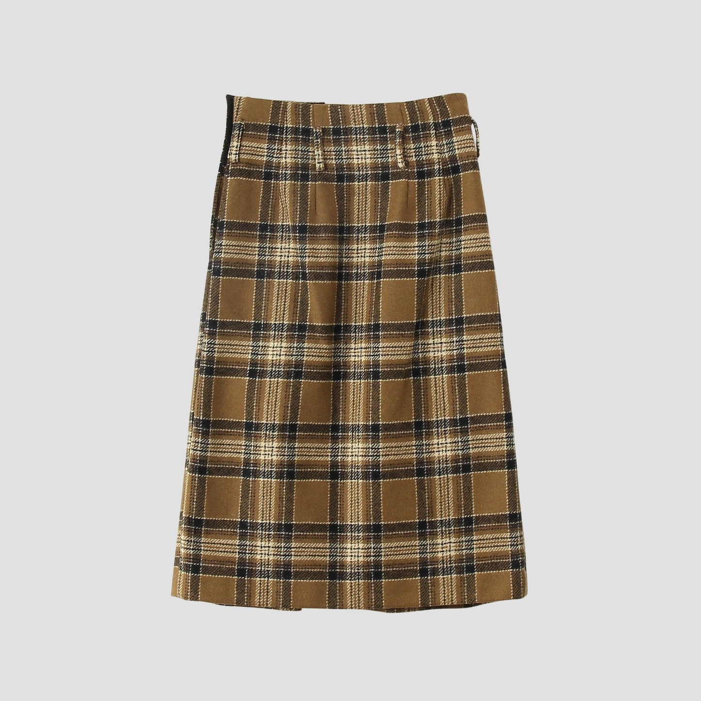 CAMEL TARTAN SKIRT