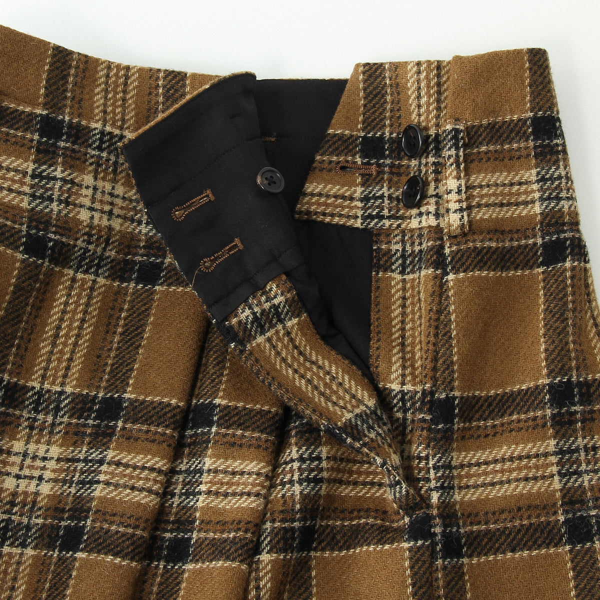 CAMEL TARTAN SKIRT