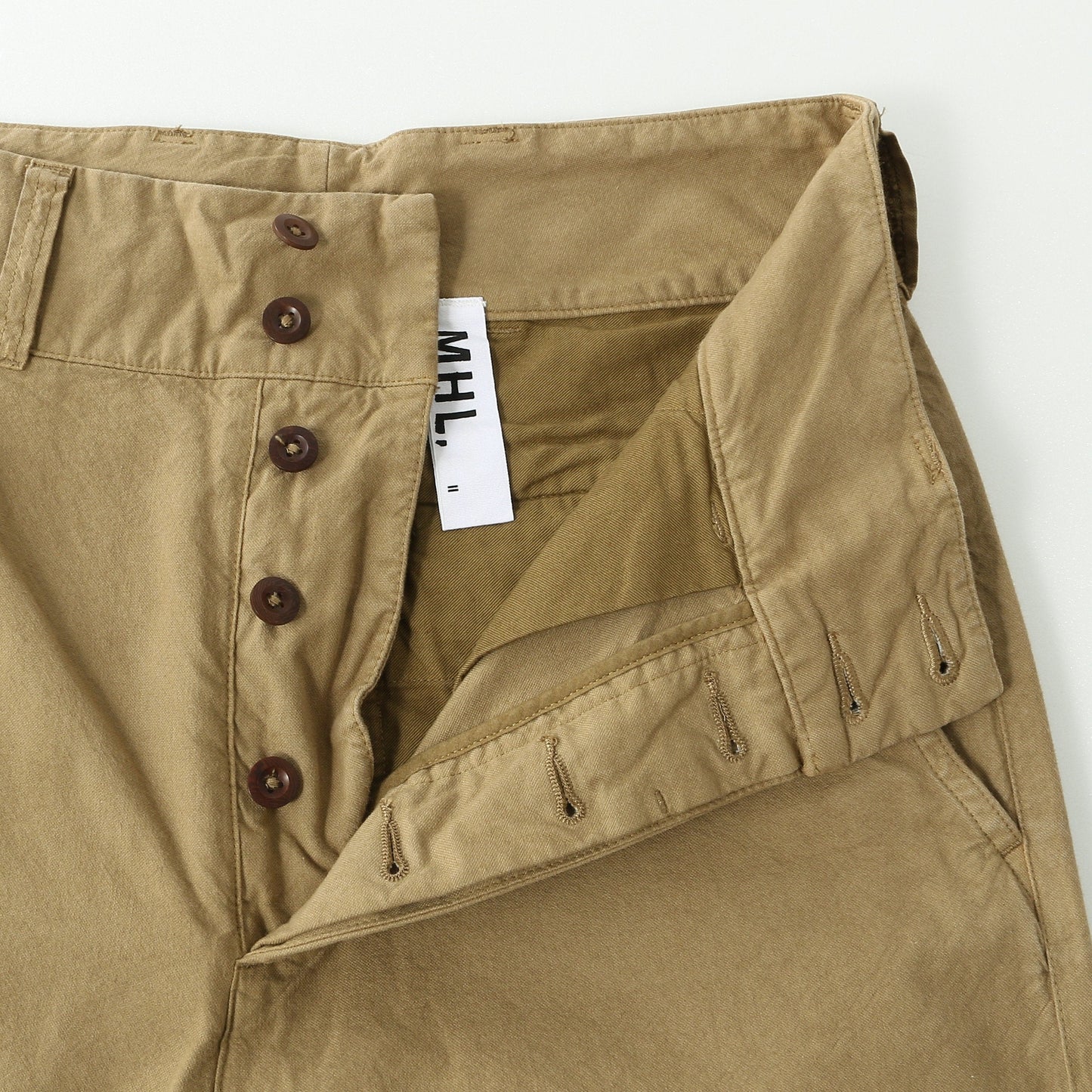 BRUSHED DRY COTTON CANVAS TROUSERS