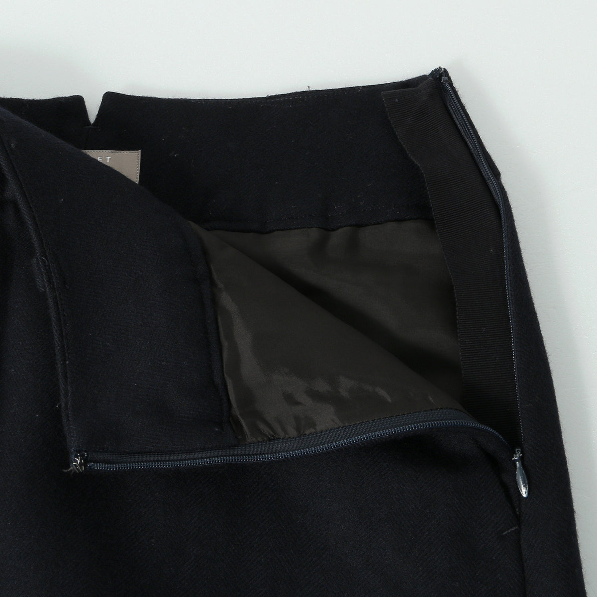 SOFT HERRINGBONE WOOL SKIRT