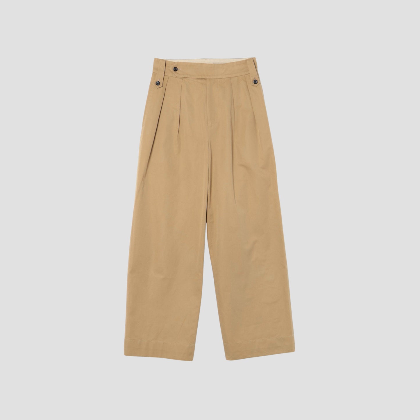 WORN COTTON GABARDINE TROUSERS