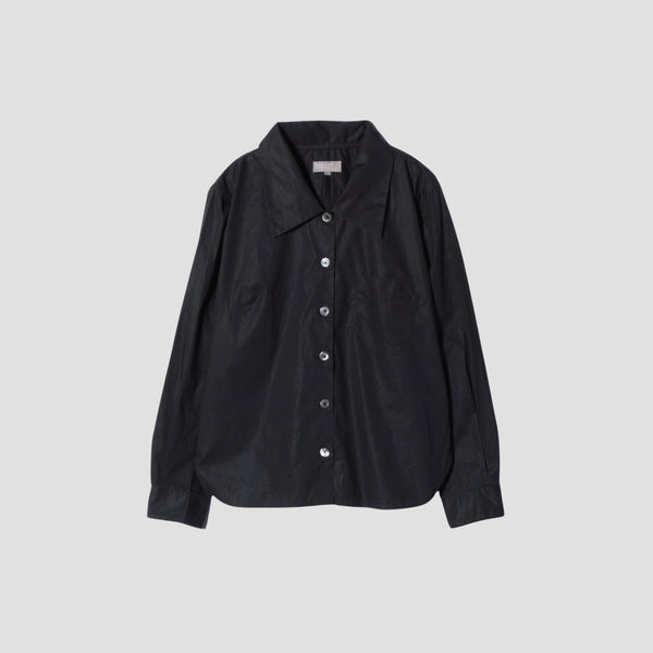 BLACK CHINTZ COTTON SHIRT