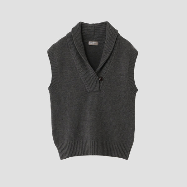 SHAWL COLLAR VEST KNIT