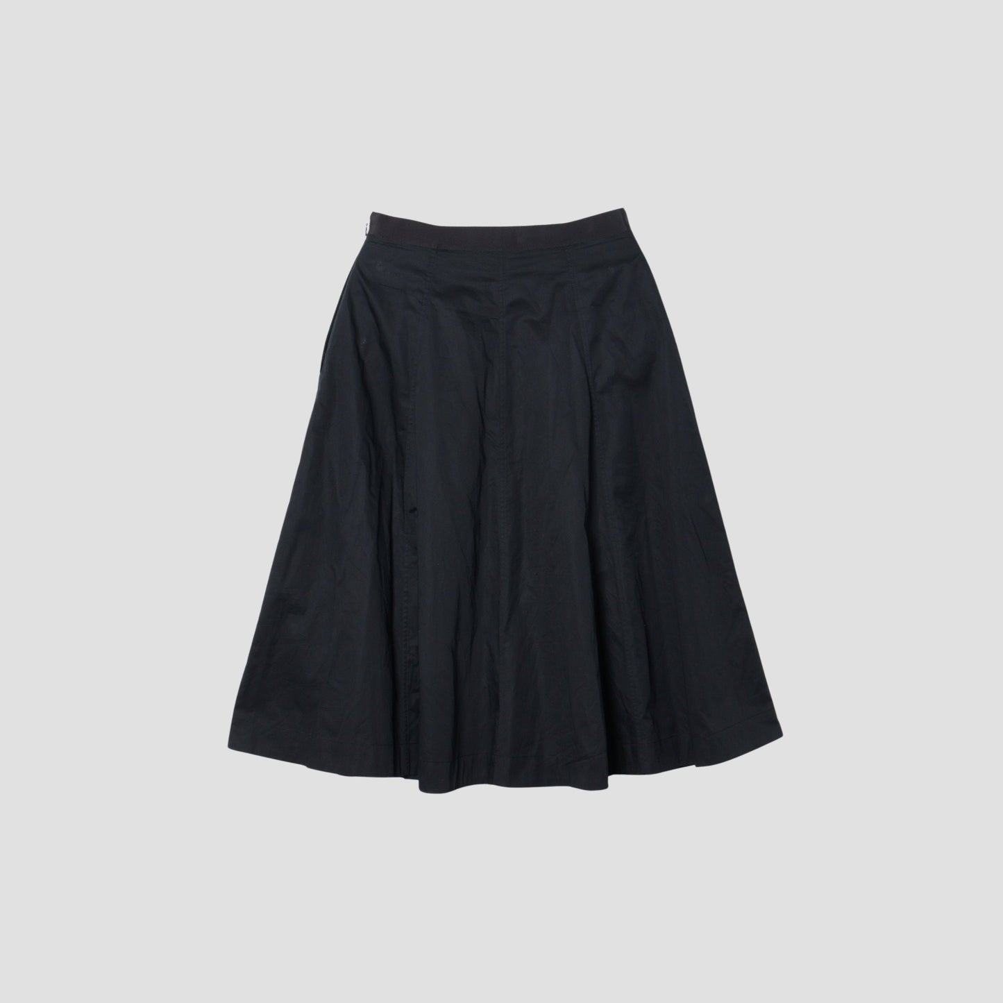 WASHED COTTON SATIN SKIRT
