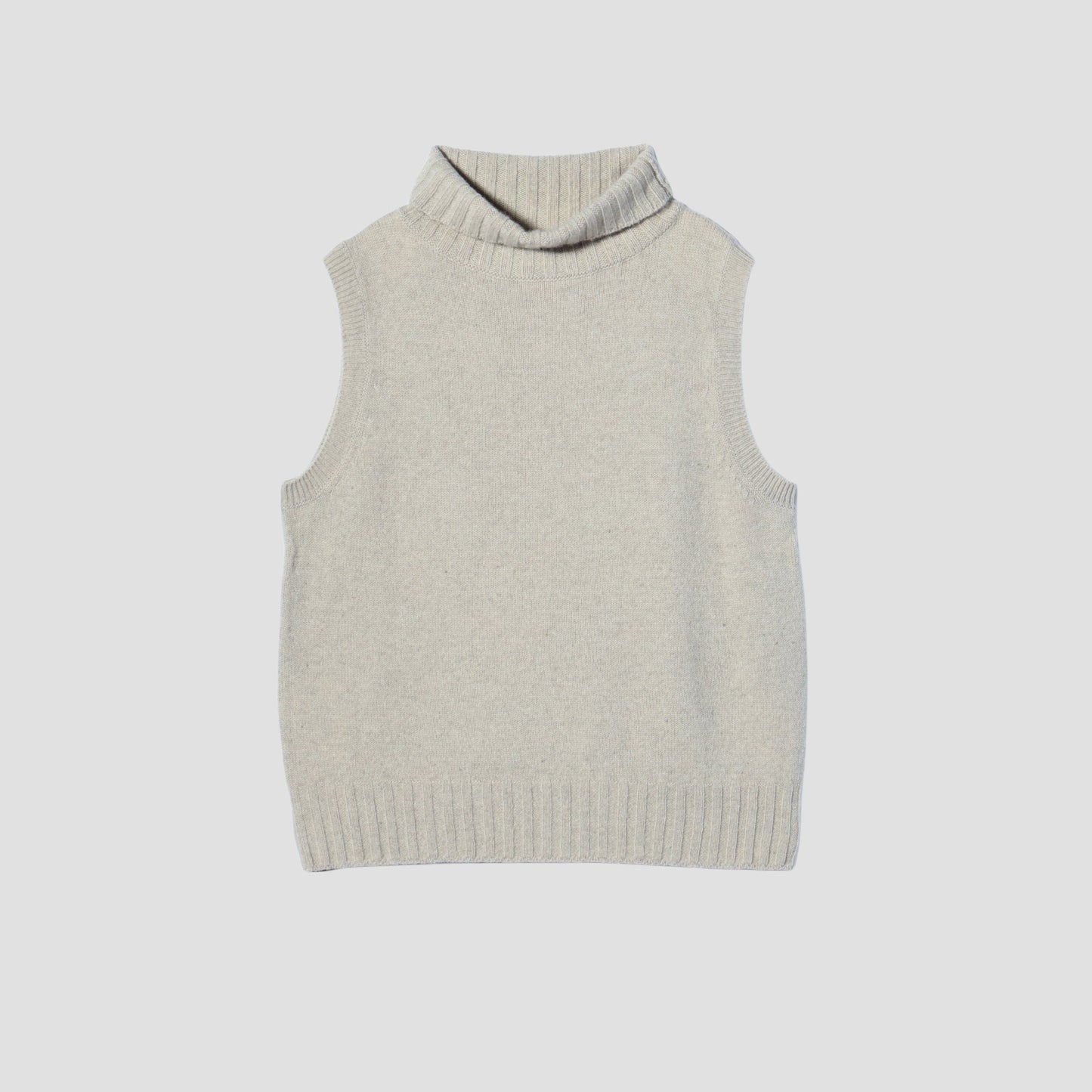 SLEEVELESS ROLL NECK KNIT