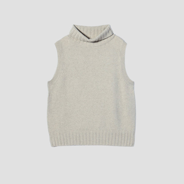 SLEEVELESS ROLL NECK KNIT
