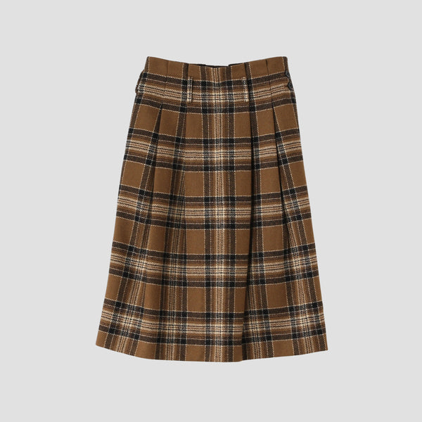 CAMEL TARTAN SKIRT