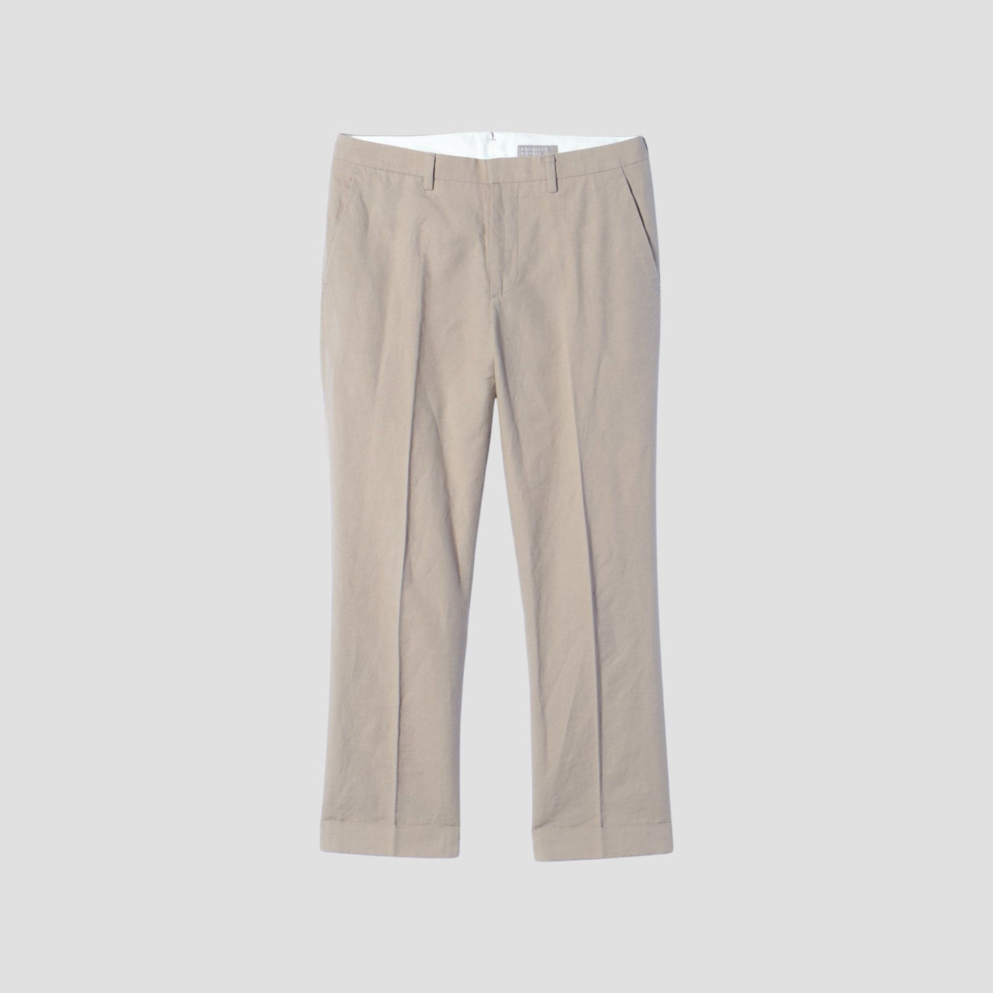 COTTON LINEN OXFORD TROUSERS