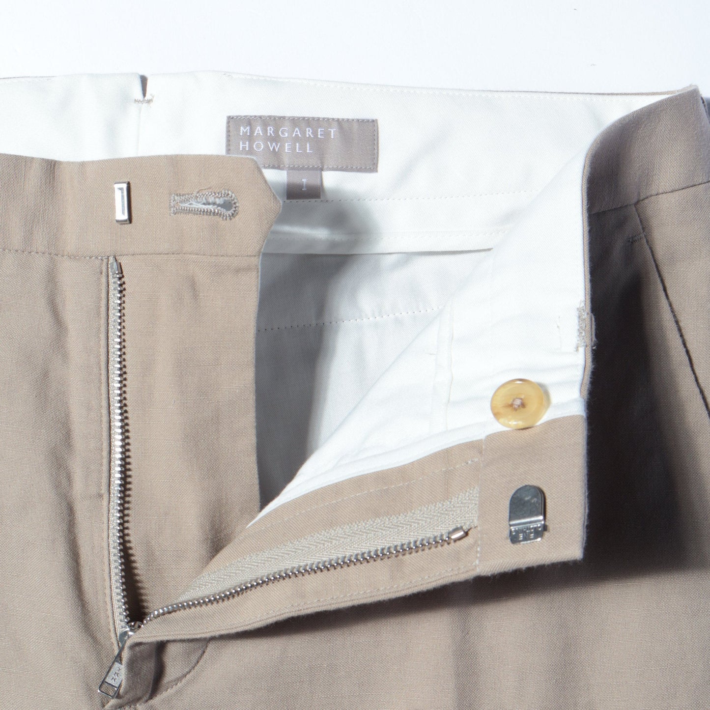 COTTON LINEN OXFORD TROUSERS