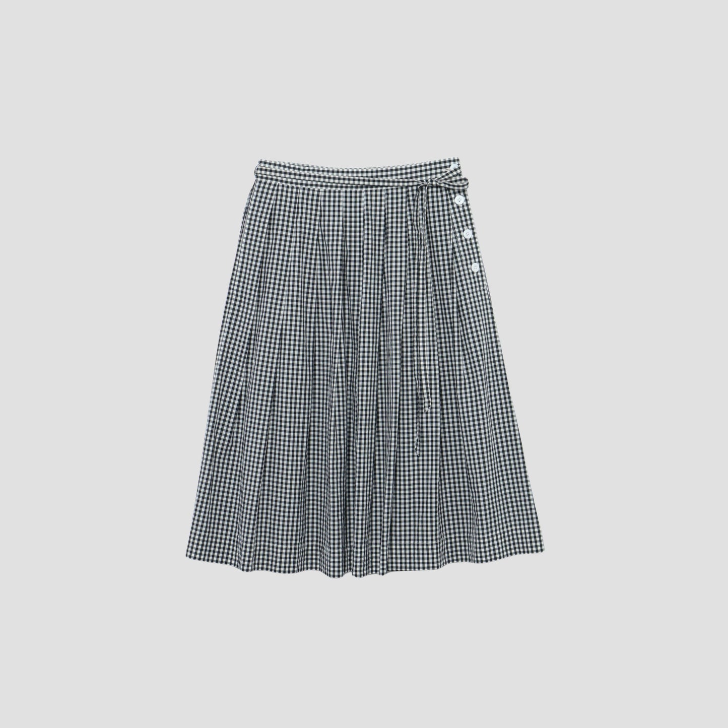 GINGHAM COTTON POPLIN SKIRT