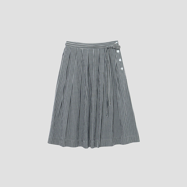 GINGHAM COTTON POPLIN SKIRT