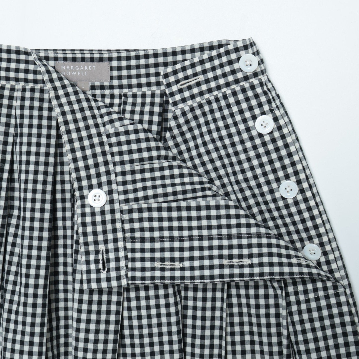 GINGHAM COTTON POPLIN SKIRT
