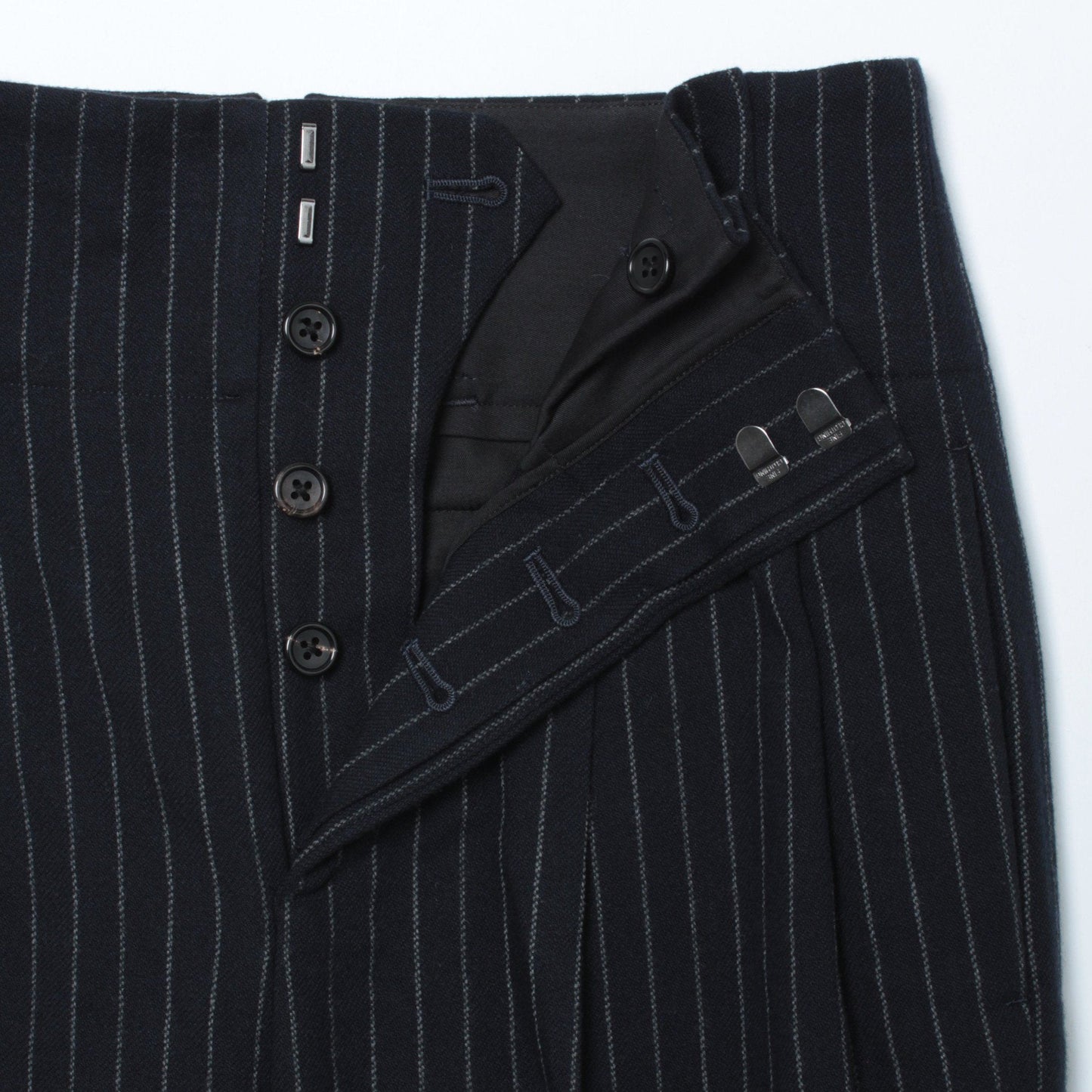 BROKEN STRIPE WOOL TROUSERS