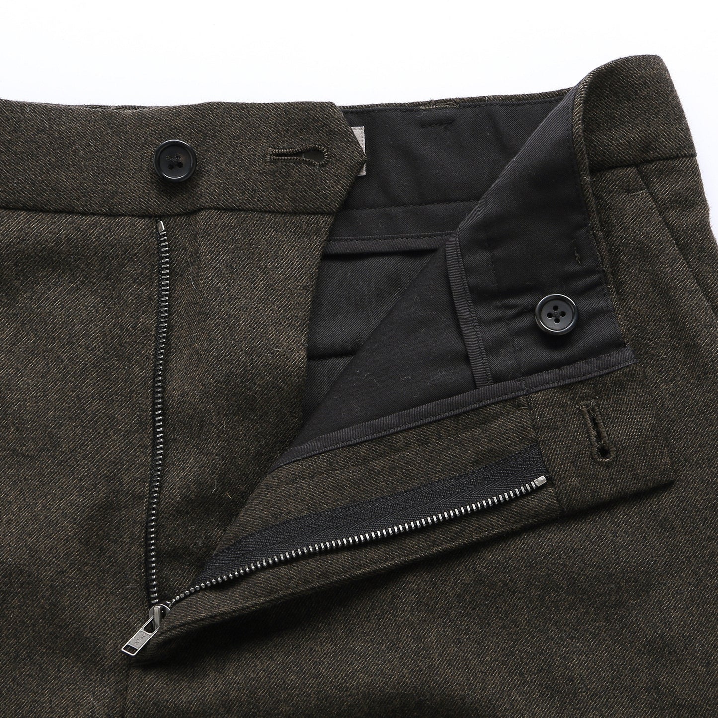 WOOL CASHMERE FLANNEL TROUSERS