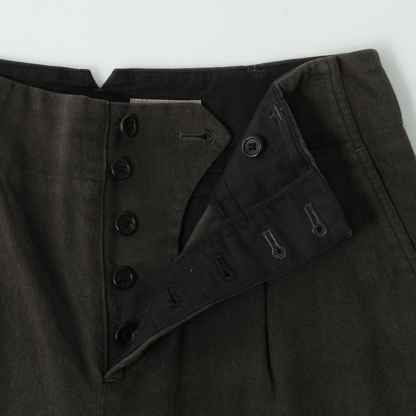 WORN COTTON TWILL TROUSERS