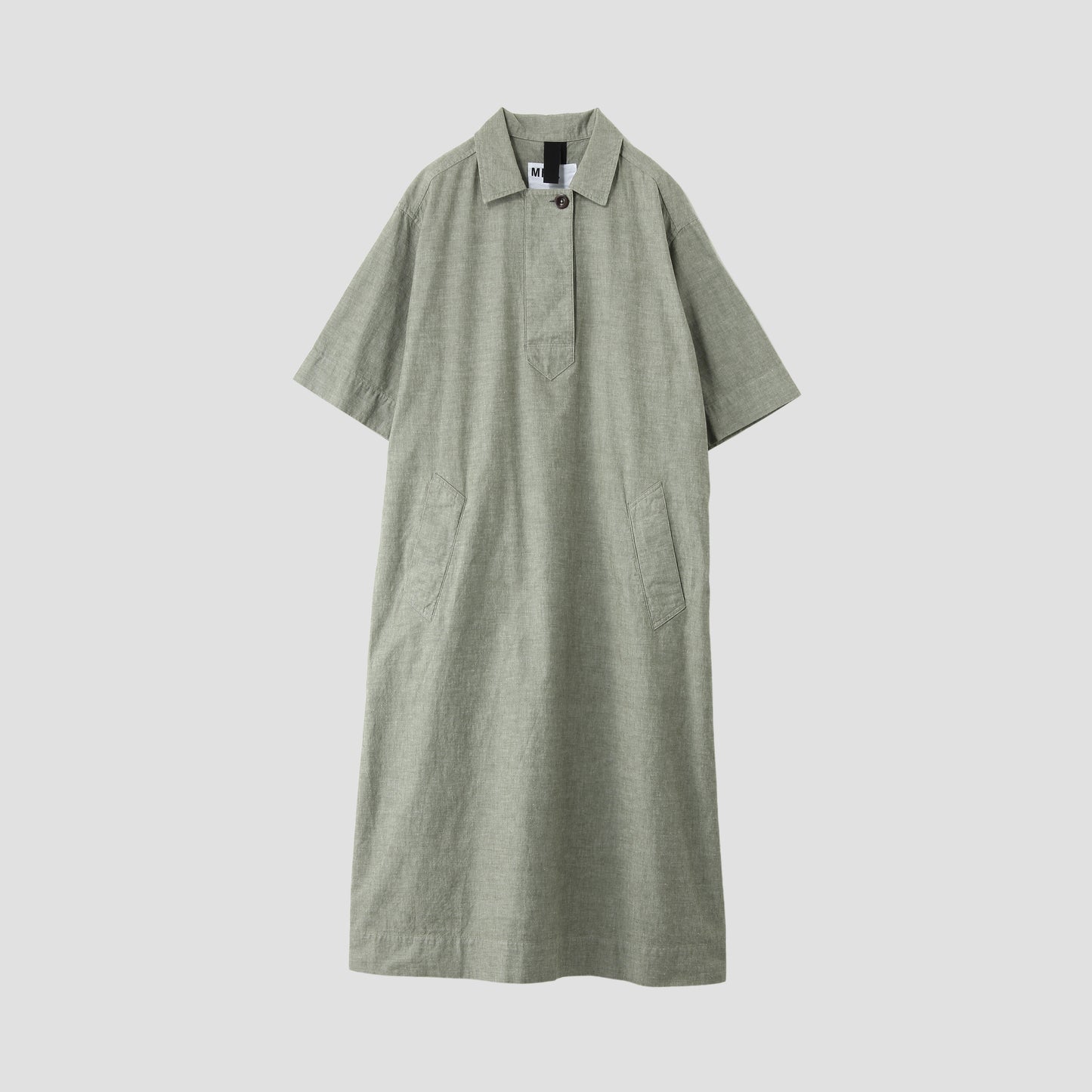 FADED COTTON SHIRTING DRESS