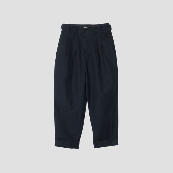LINEN WOOL TWILL TROUSERS