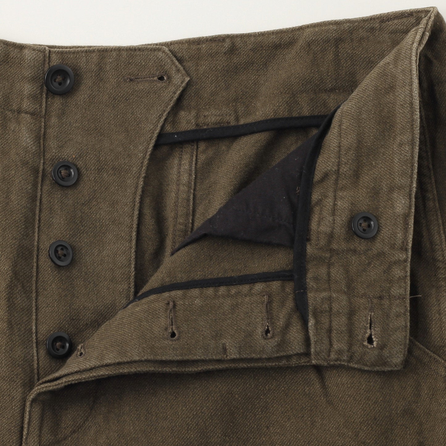 WORN LINEN COTTON DRILL TROUSERS