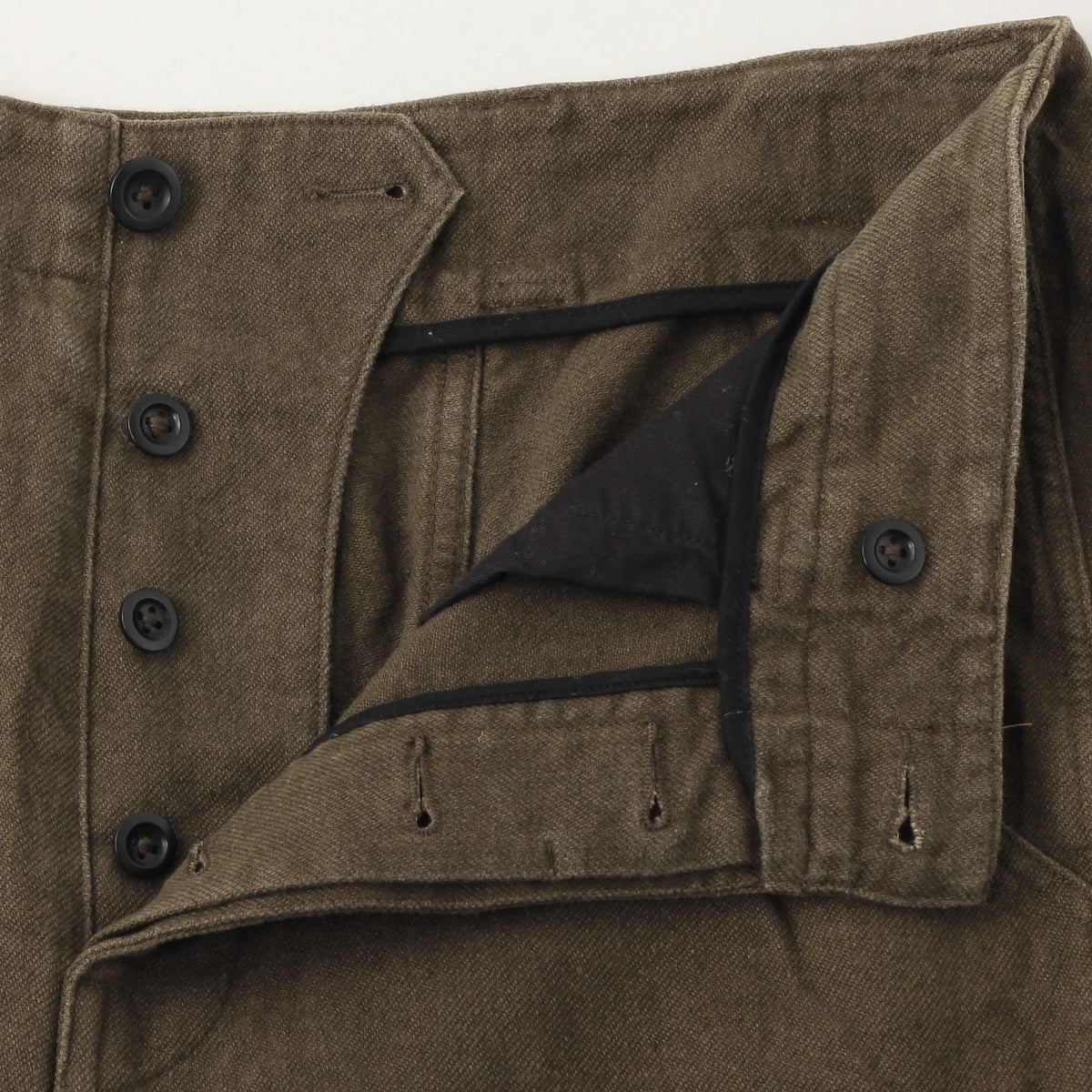 WORN LINEN COTTON DRILL TROUSERS
