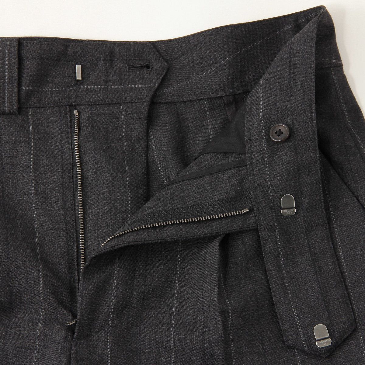 WIDE STRIPE FINE WOOL TROUSERS