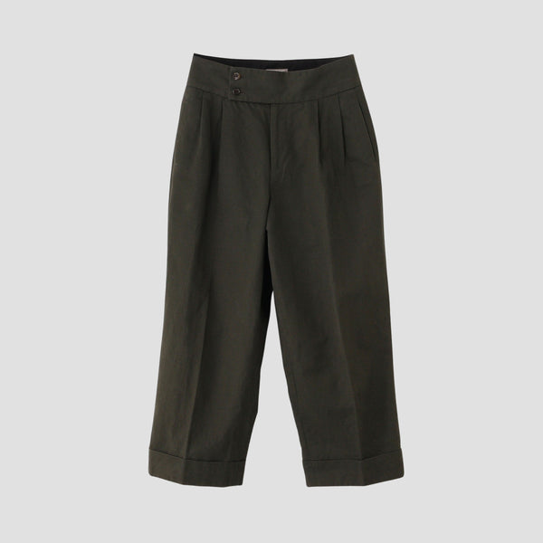 BRUSHED COTTON LINEN TROUSERS