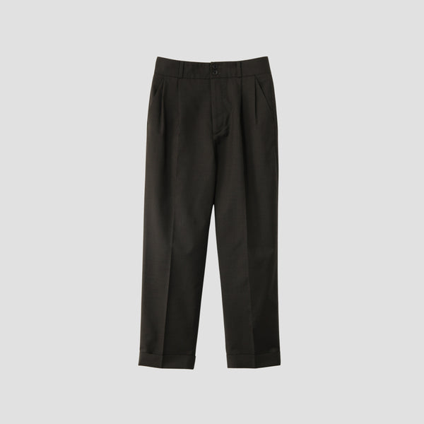 FINE CHECK WOOL TROUSERS