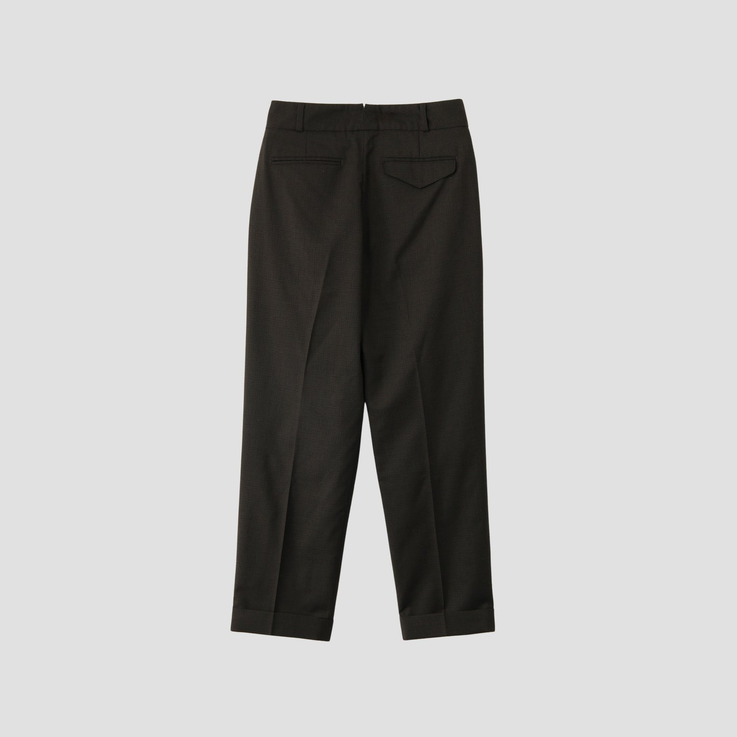 FINE CHECK WOOL TROUSERS