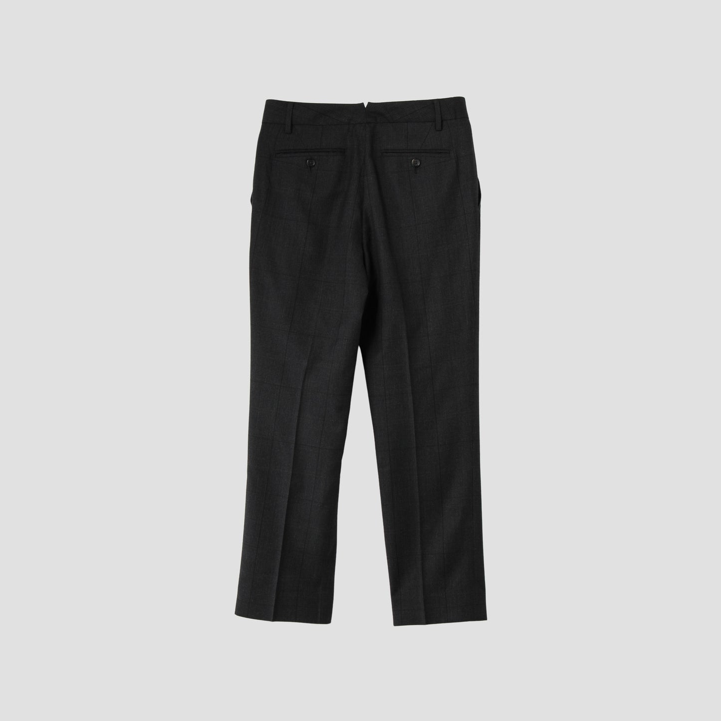 LARGE CHECK WOOL COTTON TROUSERS