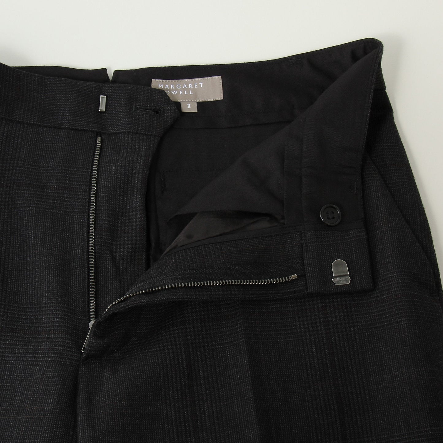 LARGE CHECK WOOL COTTON TROUSERS