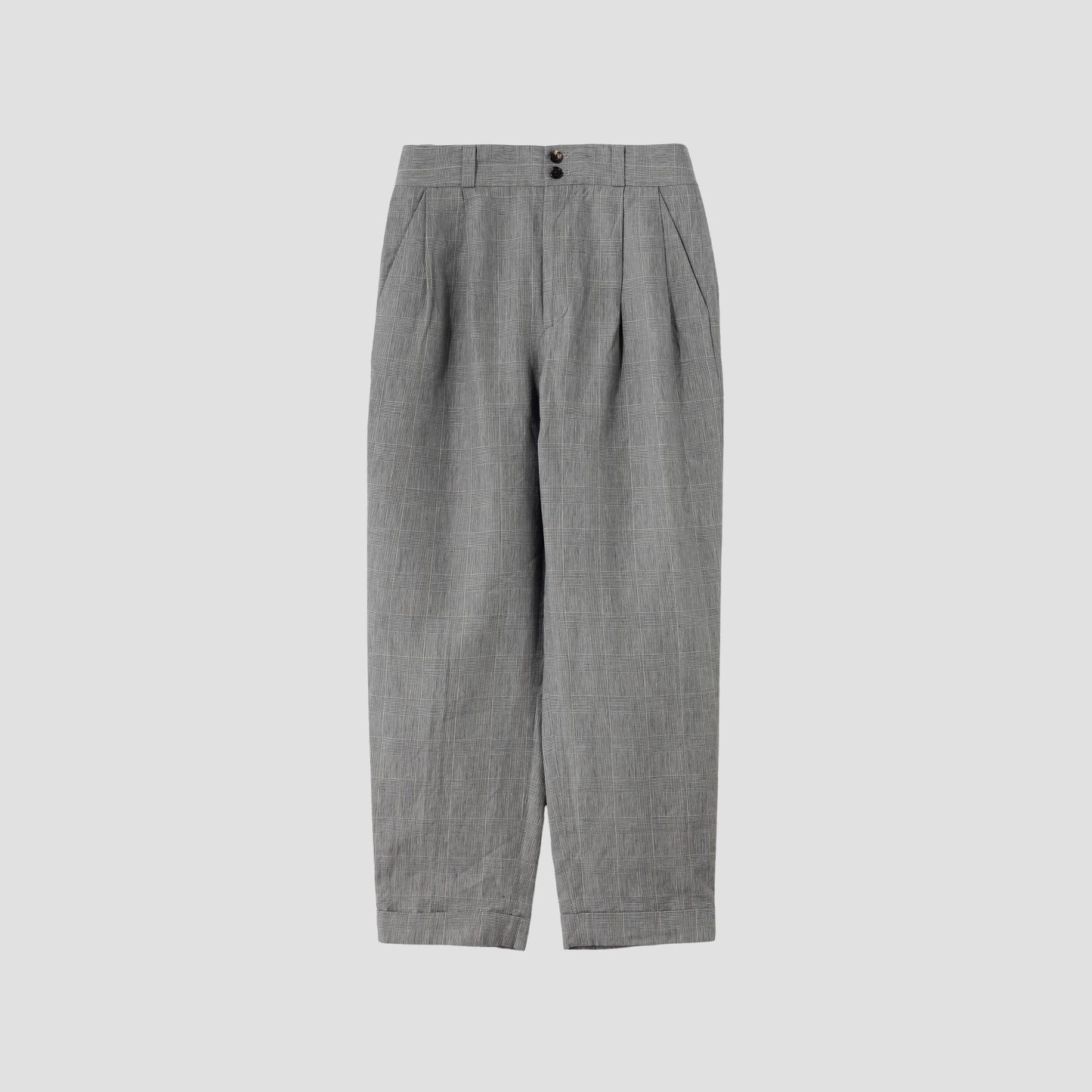 PRINCE OF WALES LINEN TROUSERS