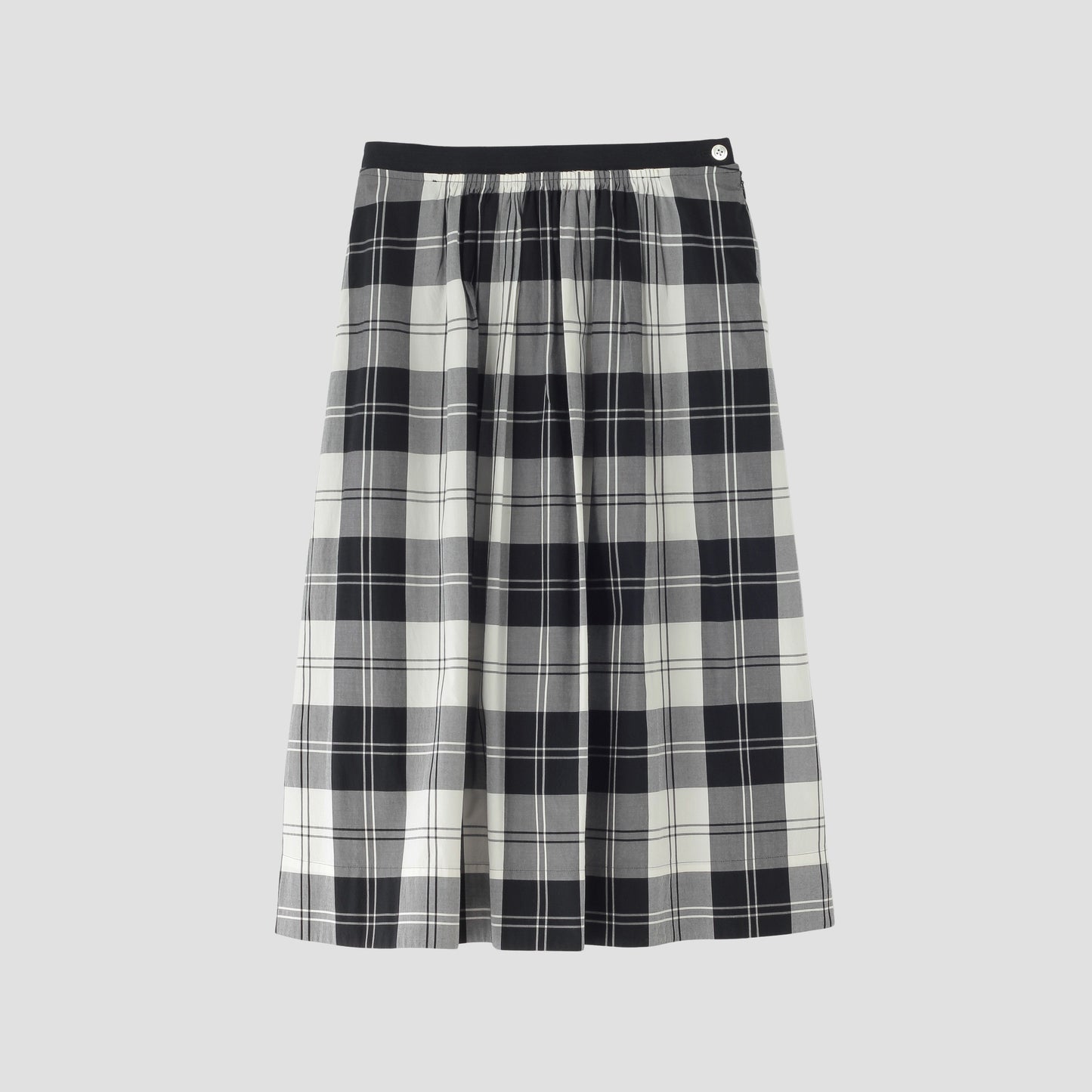 MONO CHECK SILK COTTON SKIRT