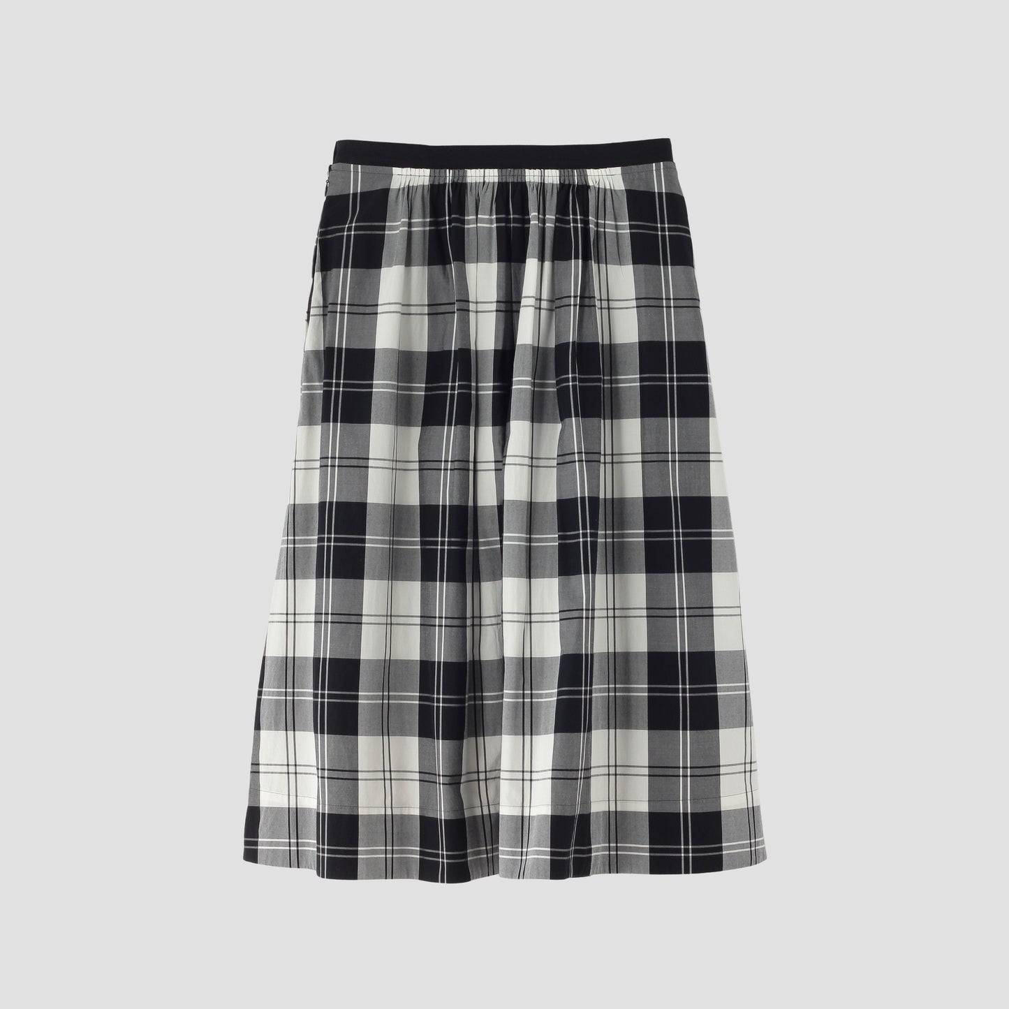 MONO CHECK SILK COTTON SKIRT