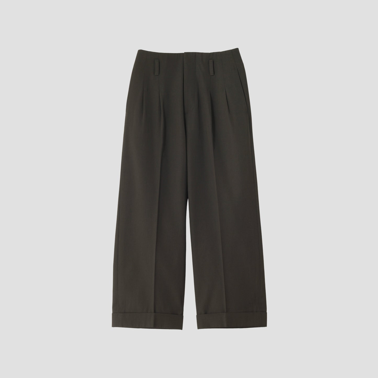 COMPACT COTTON WOOL TROUSERS