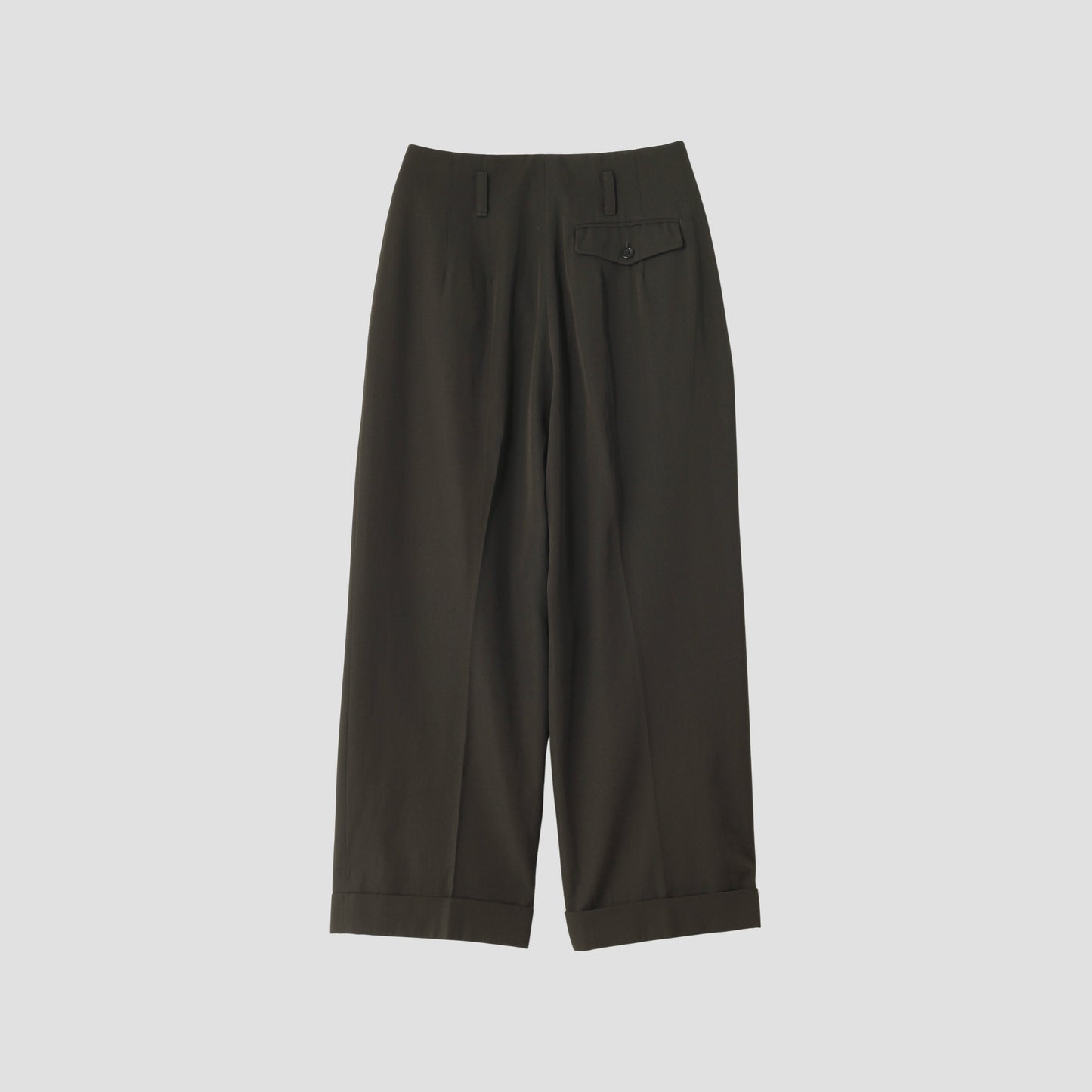 COMPACT COTTON WOOL TROUSERS